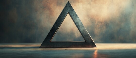 Wall Mural - A triangle is shown in a blurry image with a dark background