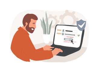 Wall Mural - create new password isolated cartoon vector illustrations.