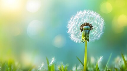 Canvas Print - Dandelion seeds, natural background