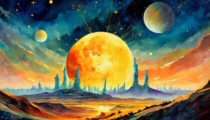 Wall Mural - alien planet in space