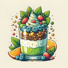 Wall Mural -  fruit and yogurt parfait