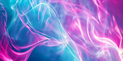 Abstract background with glowing neon lines. Minimalistic composition with wavy gradients. Futuristic pattern