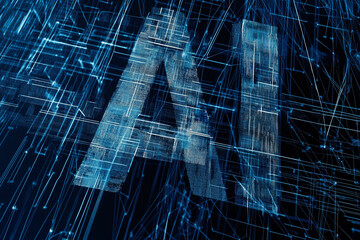 blue abstract ai technology background
