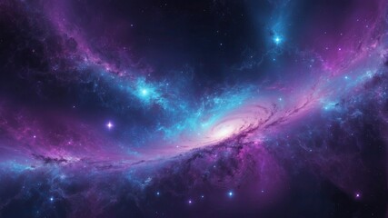 Wall Mural - Blue and Purple Galaxy Background. Nebula Galaxy Cosmos Clouds And Beautiful Universe Night Stars Background.