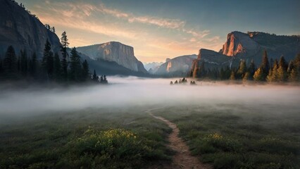 Canvas Print - sunrise in the mountains