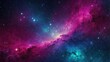 © Leon - Abstract bright saturated magenta and blue space galaxy background with stars.