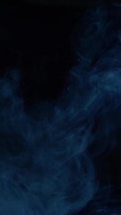 Wall Mural - Smoke over black background. Fog or steam abstract dark texture pattern. Vertical, black background.