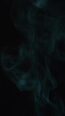 Wall Mural - Smoke over black background. Fog or steam abstract dark texture pattern. Vertical, black background.