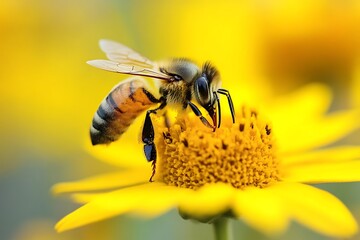 bee on yellow flower