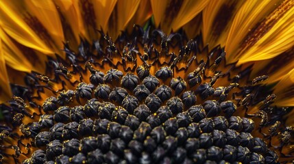 Canvas Print - Close-up of a Sunflower's Seeds