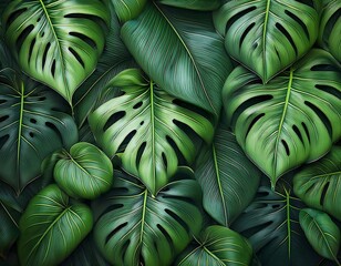 Wall Mural - tropical monstera leaves pattern tropical pattern monstera leaves