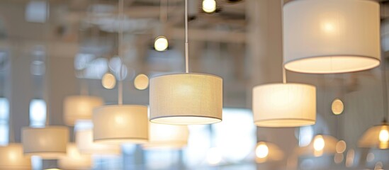 Wall Mural - white lamps hanging from the ceiling