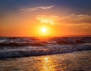 Wall Mural - sunset ocean serene sunset ocean