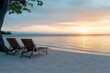 © Cary - two lounge chairs sitting beach next tree trapped hedonic treadmill dressed white robes jamaican vibe during table imagining blissful fate gorgeous view cottage shaded perfect