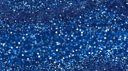 Glitter blue background with sparkles, seamless pattern