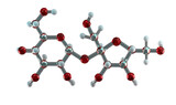 sucrose 3d molecule on transparent png background