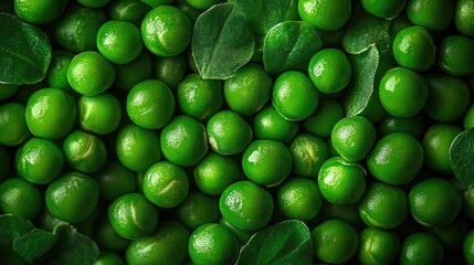 Wall Mural - Fresh green peas forming a textured background image