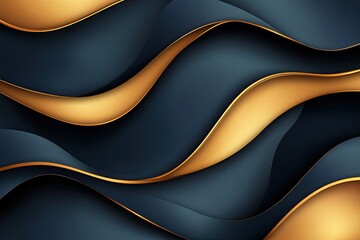 Wall Mural - Abstract background with gold waves. Perfect for elegant designs, presentations, and social media.