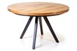 © Евгений Порохин - A wooden table with black legs and a round top