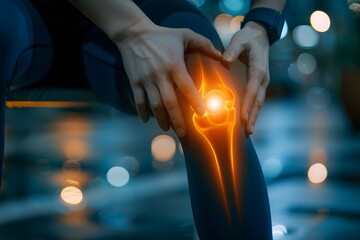 Visualization of Knee Pain with Highlighted Joint Area