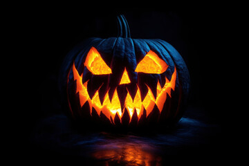 real jack o lantern for halloween isolated on black background