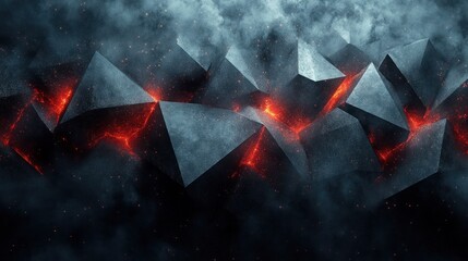 Wall Mural - Abstract Pyramide with Lava and Smoke