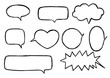 © Yulia Zelinskaya - Set with hand drawn doodle speech bubble. Vector illustration