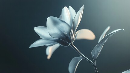 Canvas Print -   Close-up of a flower against black background with blurred flower image in the distance