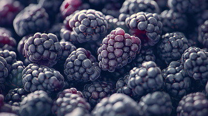 Sticker -  Black raspberries atop a pile of other raspberries