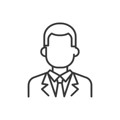 Sticker - Line Art Illustration of a Man in a Suit and Tie