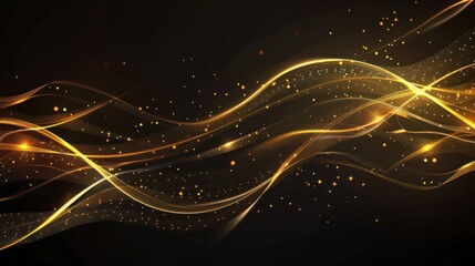 Wall Mural - Abstract Golden Waves