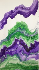 Wall Mural - Purple And Green Ink Lines