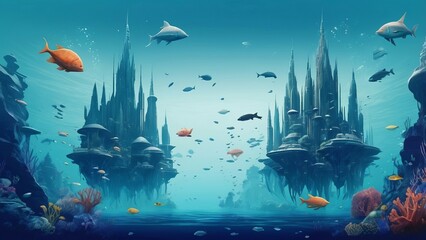 Poster - fish in aquarium