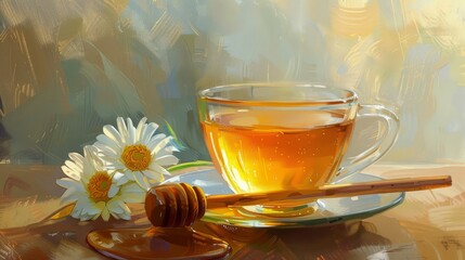 Wall Mural - honey and cup