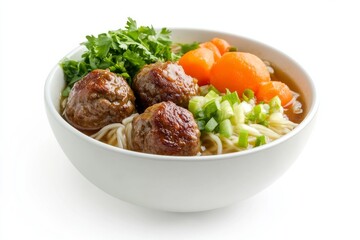 Wall Mural - Tendon Meatballs, This variety contains beef tendons, giving the meatballs a chewy texture. isolated on white background