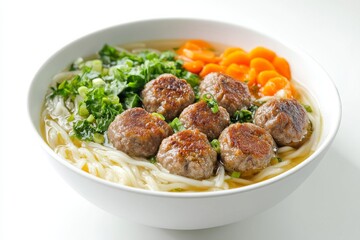 Wall Mural - Tendon Meatballs, This variety contains beef tendons, giving the meatballs a chewy texture. isolated on white background