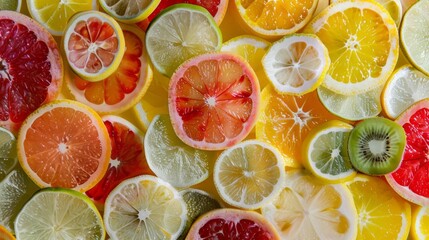 Wall Mural - variety of sliced fruits