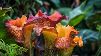 botanical wonders: rare and exotic flora with intriguing shapes, vibrant colors, and unique textures