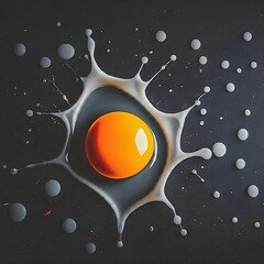 Wall Mural - egg on black background