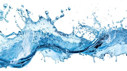 Wall Mural - Water Splash - Blue Liquid Ripples and Droplets