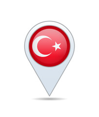 Wall Mural - Turkey - flag pin for map. Vector illustration.