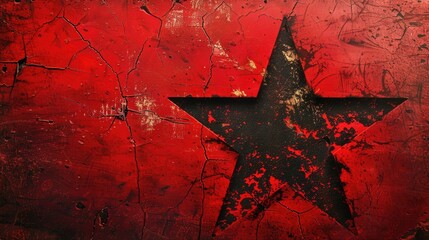 A bold, hand-painted star on a bright red background