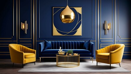 Wall Mural - modern living room with sofa