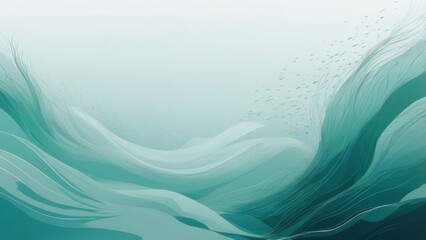 Poster - abstract blue background with waves