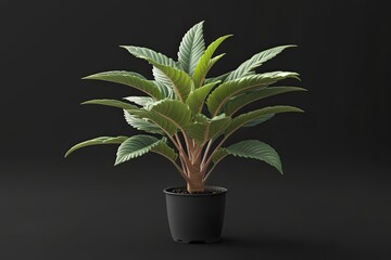 3d illustration of actinidia kolomikta plant on black background