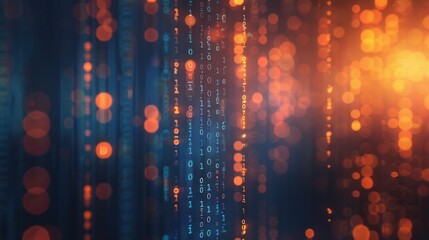 Abstract Digital Background with Binary Code