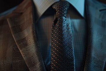 Wall Mural - A close-up shot of a man's suit and tie