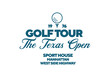 © Дмитрий Сальников - The Texas Open golf tour logo. Vintage print for t-shirt. Trendy Hipster design. Vector illustration
