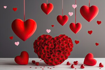 Elegant Heart Scenery for Valentine's Day with Passionate Aesthetics