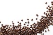 © Fotograf - A pile of coffee beans arranged neatly on a white surface